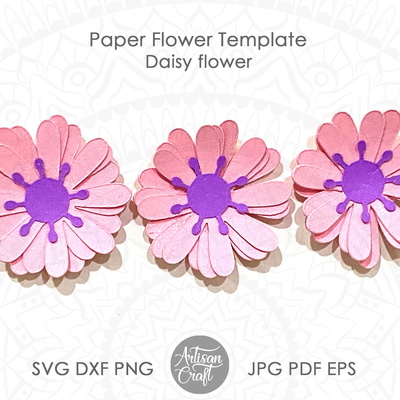 Daisy Paper Flower SVG Cut Files