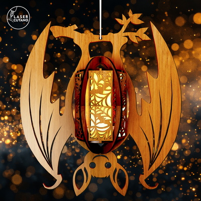 Laser Cut Halloween Bat Candlestick / Tealight Holder Set 2 - LaserCutano - 002