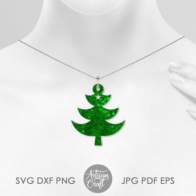 聖誕樹耳環 svg，淚珠 - Artisan Craft - 004