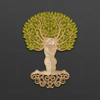 Tree of Love, Couple Kissing, 3D layered SVG DXF PNG files - CraftyKittyArt - 001