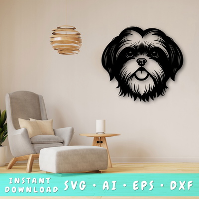 Shih Tzu Laser SVG - HappyDesignStudio - 001