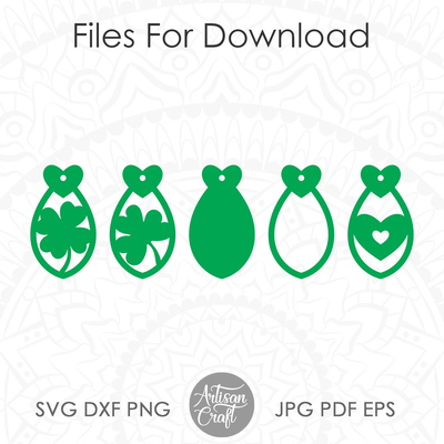 St Patrick's day earring SVG, teardrop earrings - Artisan Craft - 004