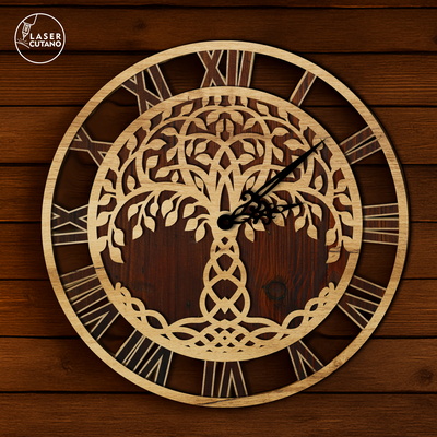 Tree of Life Wall Clock - LaserCutano - 004