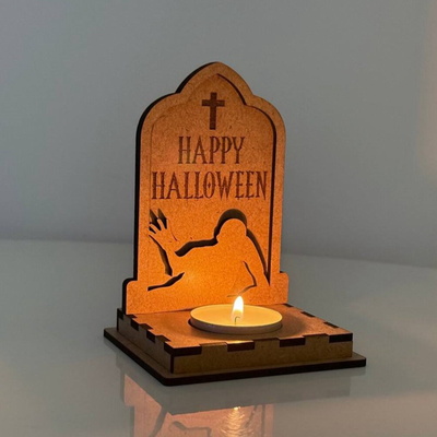 Halloween Tombstone Candle Holder - Zombie Lantern