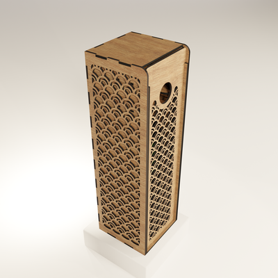 雷射切割葡萄酒盒/帶滑蓋的葡萄酒瓶盒 - 雷射切割專業版 - 002