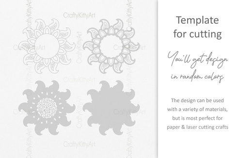 太陽,波西米亞曼荼羅太陽花,3d 分層 svg dxf png 文件 太陽,波西米亞曼荼羅太陽花,3d 分層 svg dxf png 文件 - CraftyKittyArt - 001