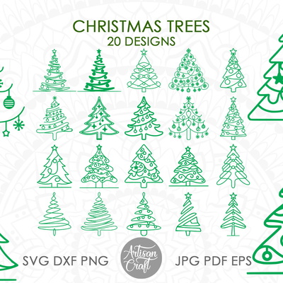 聖誕樹 svg、節日剪貼畫、聖誕樹向量