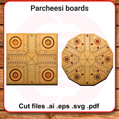 Laser cut template Parcheesi parchis board game Gowforge SVG