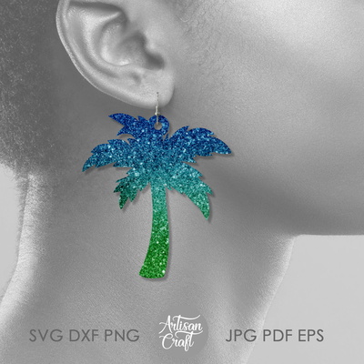 Palm Tree Earrings SVG for laser cutting - Artisan Craft - 005