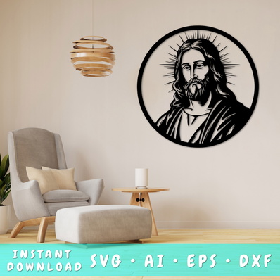 Jesus Christ Laser SVG - HappyDesignStudio - 001