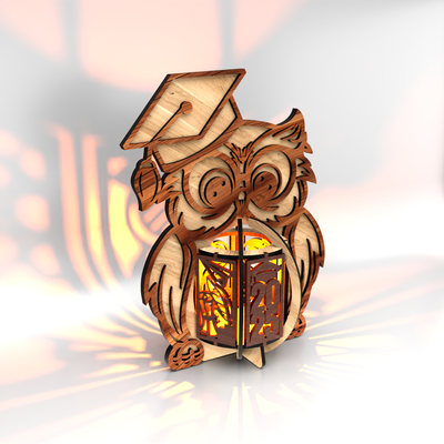 Graduation Lamp Owl - LaserCutano - 001