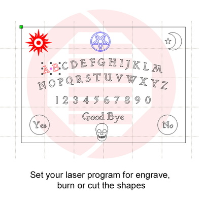 Laser cut Ouija talking spirit board SVG template diy crafts - Daniel San - 003