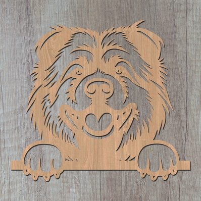 偷看鬆獅犬雷射 svg，狗雷射切割設計，寵物愛好者 - HappyDesignStudio - 002