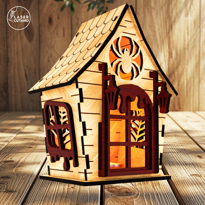 Halloween Haunted House Lantern Set (3 Designs)  - LaserCutano - 003