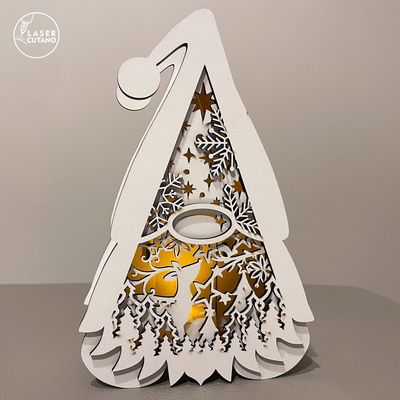 Christmas Gnome Candle Holders Set - LaserCutano - 005