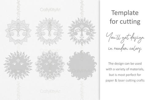 太陽臉,曼陀羅波西米亞太陽,3d 分層 svg dxf png 文件 太陽臉,曼陀羅波西米亞太陽,3d 分層 svg dxf png 文件 - CraftyKittyArt - 001