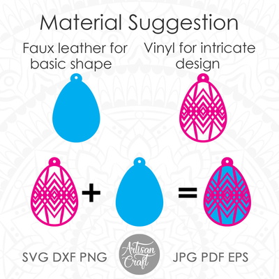 復活節耳環 svg 顯示帶有幾何藝術的複活節彩蛋 - Artisan Craft - 004