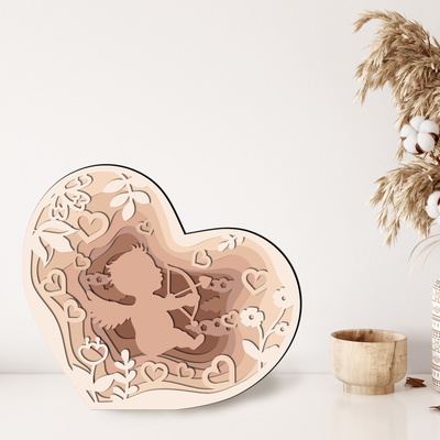 Valentines Day Heart Set Of 3 Laser Cut Template - LaserCutano - 003