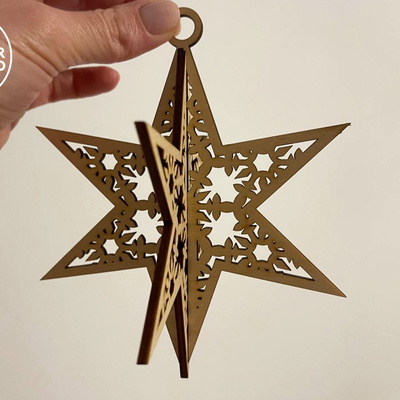10 件聖誕星飾品、聖誕樹裝飾 - LaserCutano - 002
