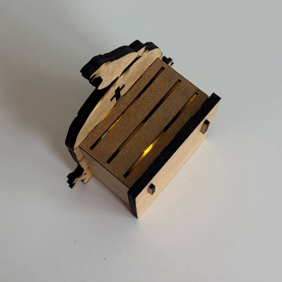 Cat & Raven Tombstone Candle Holder - Halloween Lantern  - LaserCutano - 004