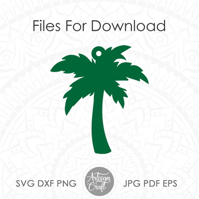 Palm Tree Earrings SVG for laser cutting - Artisan Craft - 003