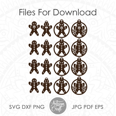 Gingerbread ornament, Christmas ornaments SVG - Artisan Craft - 005