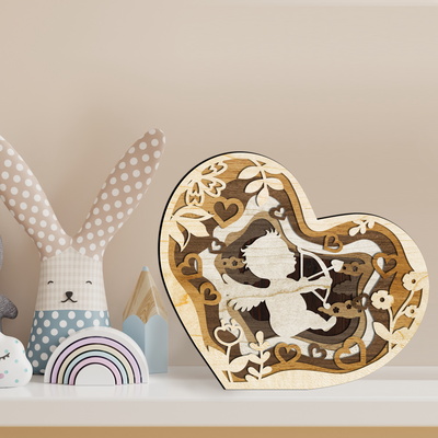 Valentines Day Heart Set Of 3 Laser Cut Template - LaserCutano - 002