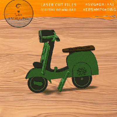 Vespa Scooter laser cut files - SiArt - 002