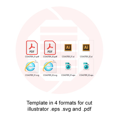 雷射切割杯墊架向量模板 svg 家居裝飾 - Daniel San - 004