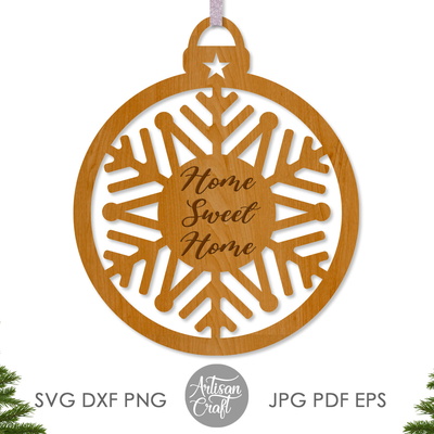 雪花裝飾，雷射切割文件，單線，svg - Artisan Craft - 003