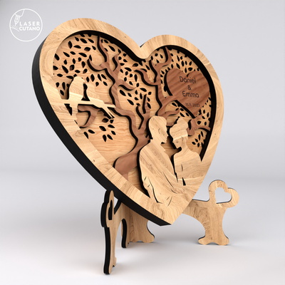 心形情人節裝飾 - LaserCutano - 005