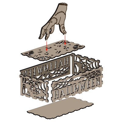 Halloween Hand Lantern SVG File - Spooky Night Light Halloween Hand Lantern SVG File - Spooky Night Light - LaserCutano - 001