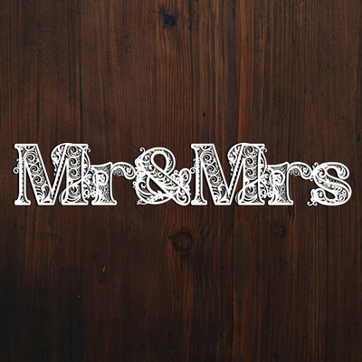 MR & MRS Multilayer Lettering Wall Decor - LaserCutano - 002