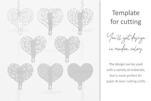 Tree of Love, Heart Tree, 3D layered SVG DXF PNG files Tree of Love, Heart Tree, 3D layered SVG DXF PNG files - CraftyKittyArt - 001
