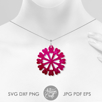 心形曼陀羅、耳環切割銼刀、雷射切割耳環 - Artisan Craft - 004