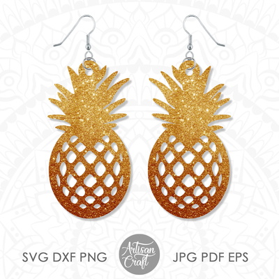 Pineapple Earrings SVG - Artisan Craft - 001