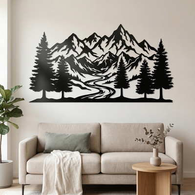 山林金屬牆飾 svg 文件 | cnc 等離子切割文件 - HappyDesignStudio - 003