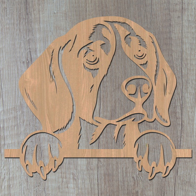 偷看比格犬 svg，狗雷射切割設計，寵物愛好者禮物 - HappyDesignStudio - 002