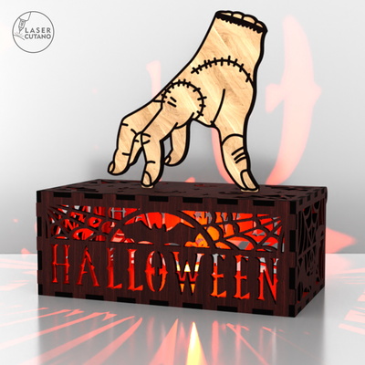 Halloween Hand Lantern SVG File - Spooky Night  Light - LaserCutano - 003