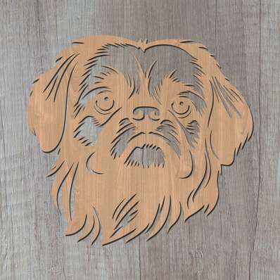 Pekingese Laser SVG Cut File, Pekingese Glowforge File, DXF - HappyDesignStudio - 002