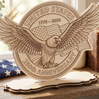 250 Years of Freedom Laser Cut SVG Bundle, 3 Patriotic Eagle - HappyDesignStudio - 003