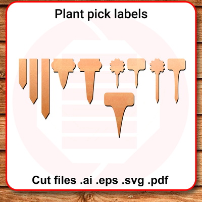 Laser cut SVG Plant pick labels Gardening diy crafts - Daniel San - 001