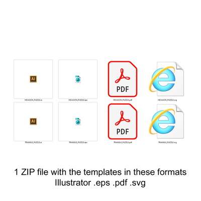 Laser cut SVG Geometric puzzles vector template mdf wood - Daniel San - 006