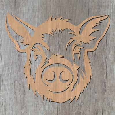 功夫豬 雷射 svg - HappyDesignStudio - 002