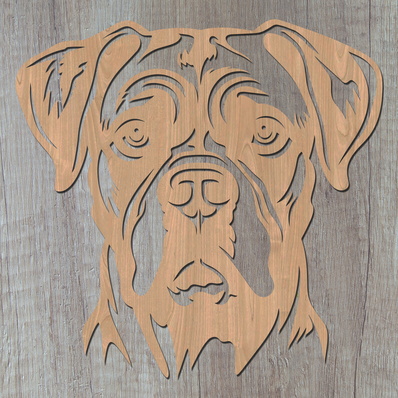 Boxer Dog Laser SVG - HappyDesignStudio - 002