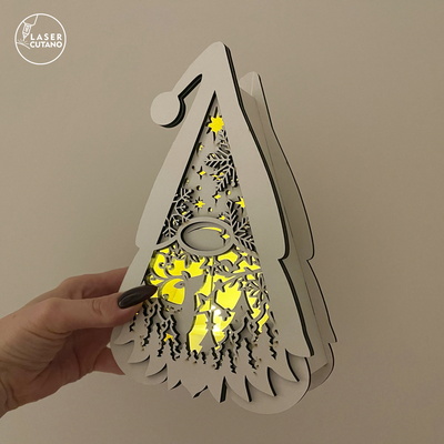 Christmas Gnome Candle Holders Set - LaserCutano - 003