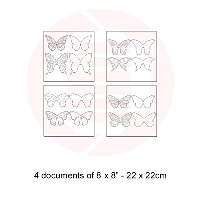 Laser cut Butterfly set decor Glwoforge SVG template DIY - Daniel San - 003