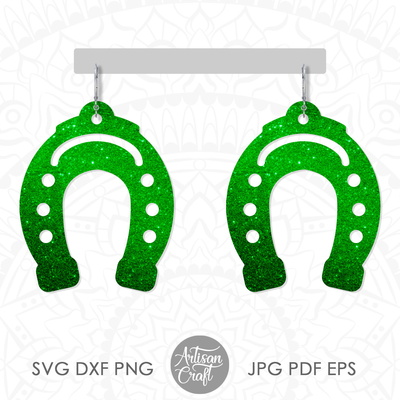 Horseshoe Earrings, SVG, Saint Patrick's day earrings - Artisan Craft - 005