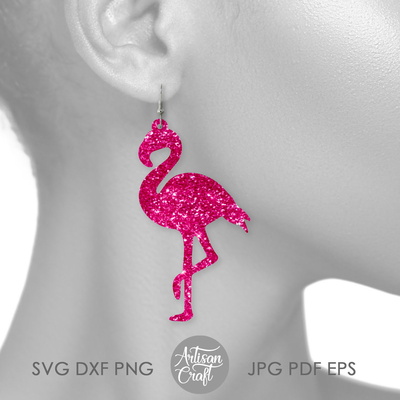 火烈鳥耳環和吊墜激光切割文件包 - Artisan Craft - 004