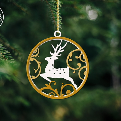 聖誕樹圓形裝飾品 - LaserCutano - 003